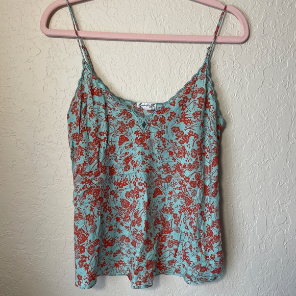 Free People Intimately blue & orange floral tank top - Picture 2 of 3